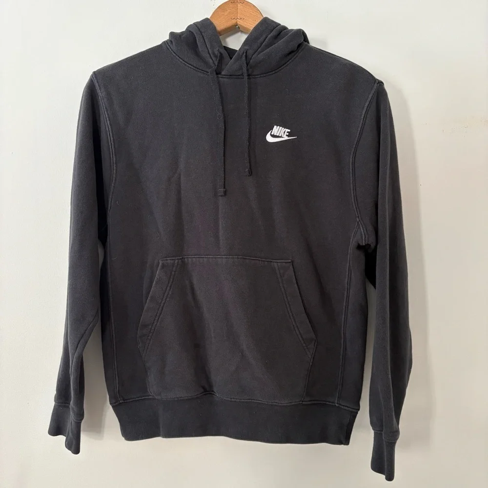 Nike Black Fleece Swoosh Logo Hoodie Women’s Sz XS Athleisure Streetwear Hoodie